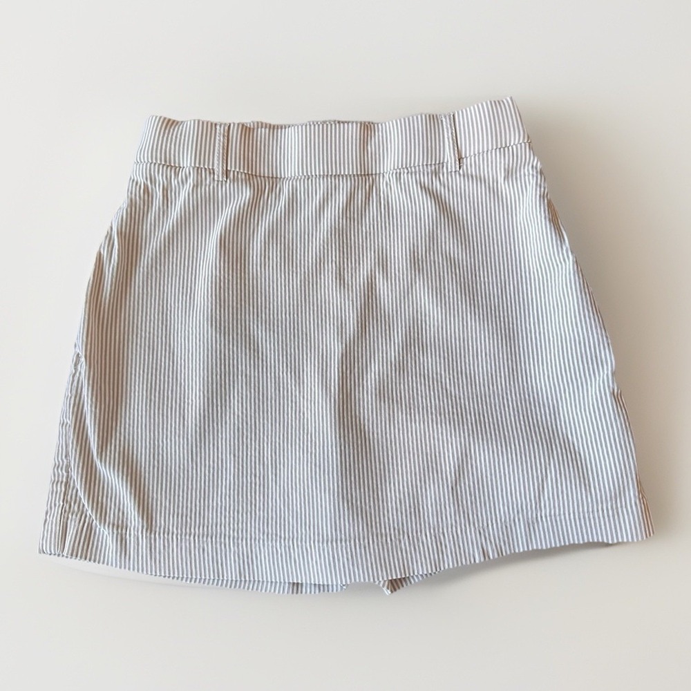 Jules & Leopard Women's XS Skort Mini Skirt with Shorts Cream/white Stripes